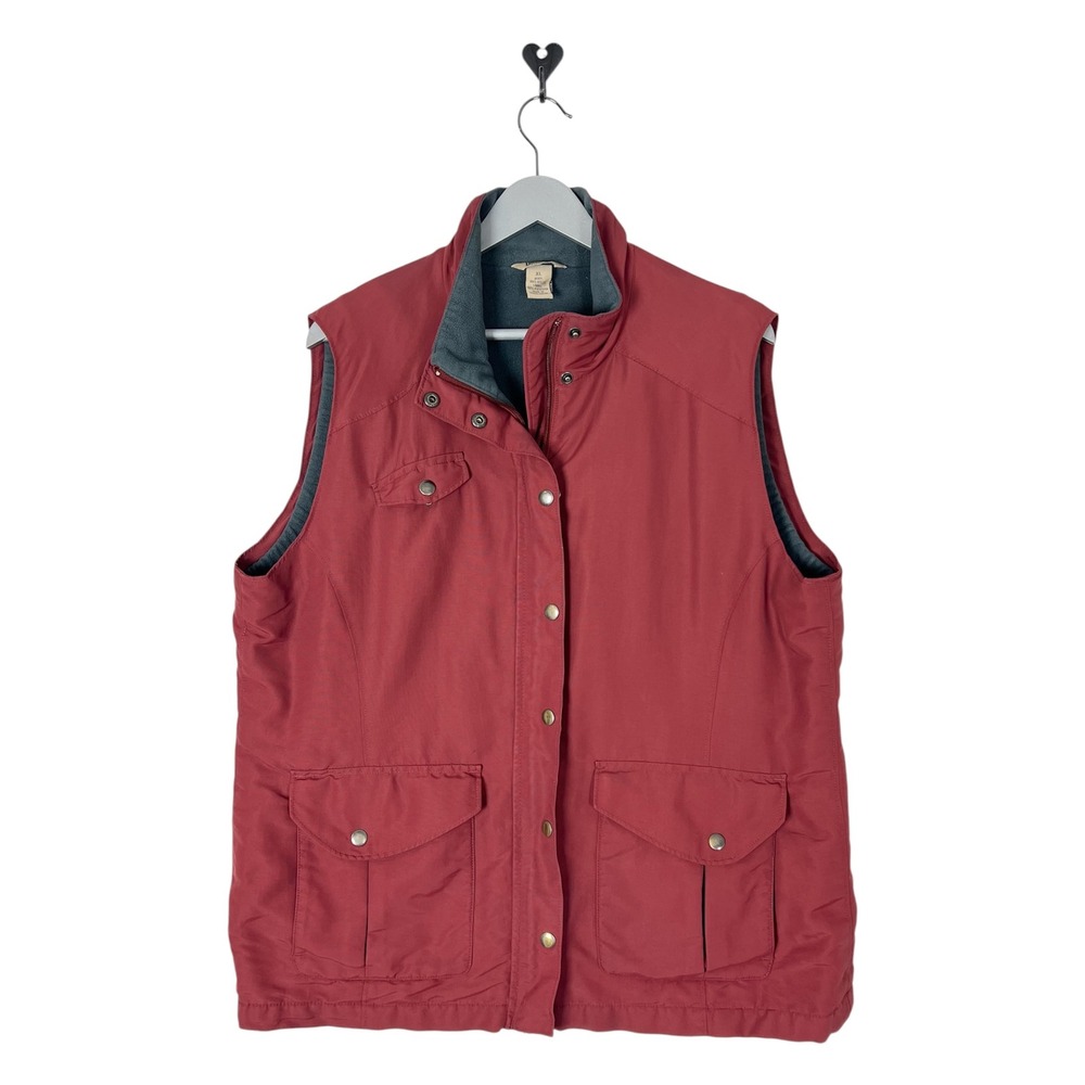 Duluth Trading Co Red Fleece Lined Utility Vest Mens XL Nylon Shell Pockets